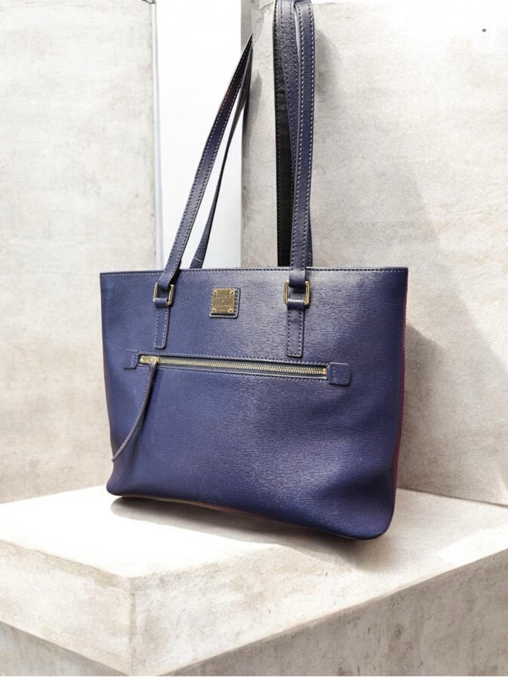 Dooney & Bourke Navy Leather Tote